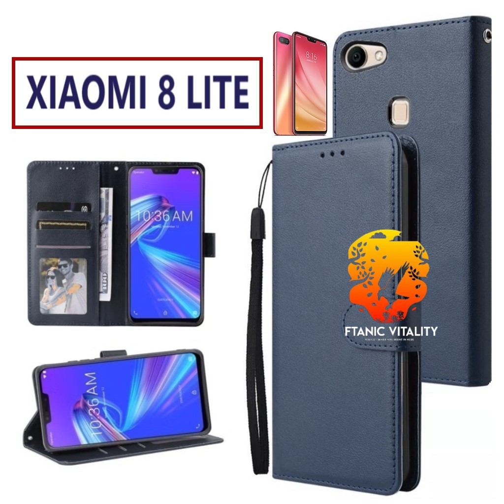 FLIP LEATHER CASING XIAOMI 8 LITE CASE KULIT FLIP WALLET LEATHER DOMPET KULIT PREMIUM SARUNG BUKA TU