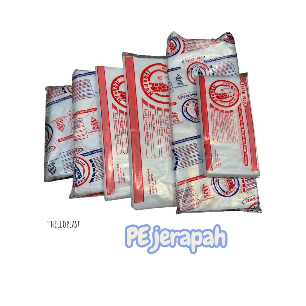PLASTIK PE JERAPAH ( UK.8x18 - 17x40 ) / KANTONG ES PLASTIK ES BATU