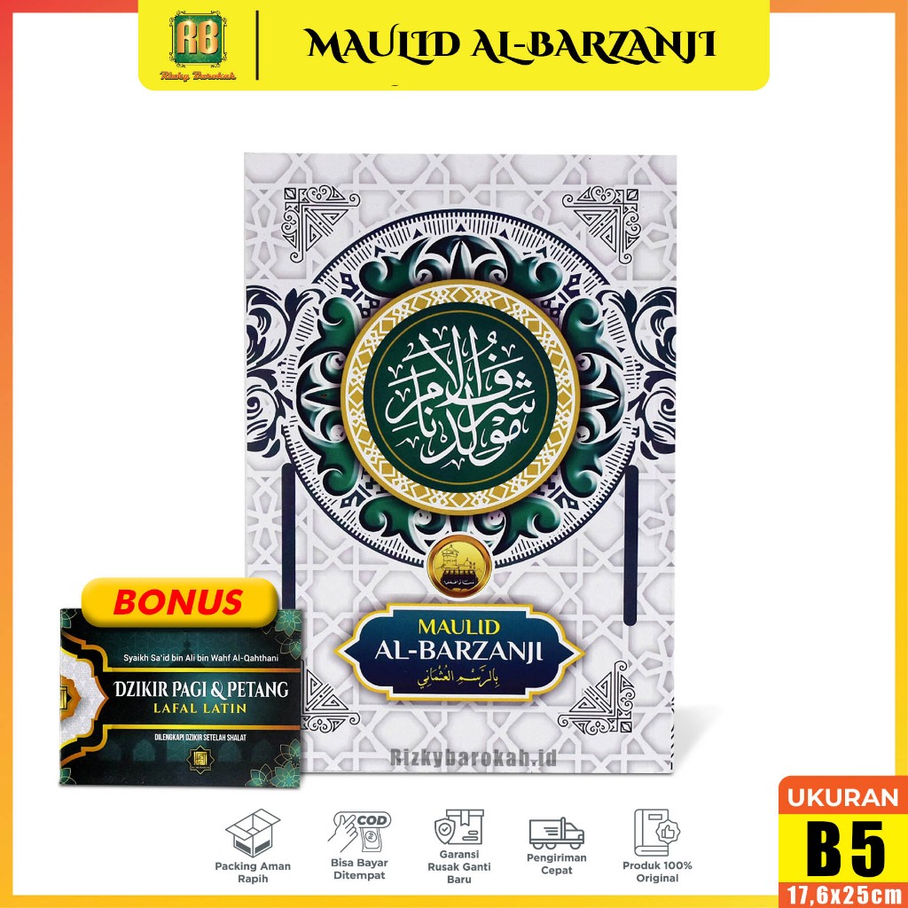 Kitab Maulid Al Barzanji Lengkap Ukuran Besar - Buku Rawi Maulid Nabi Muhammad SAW Al Barjanji