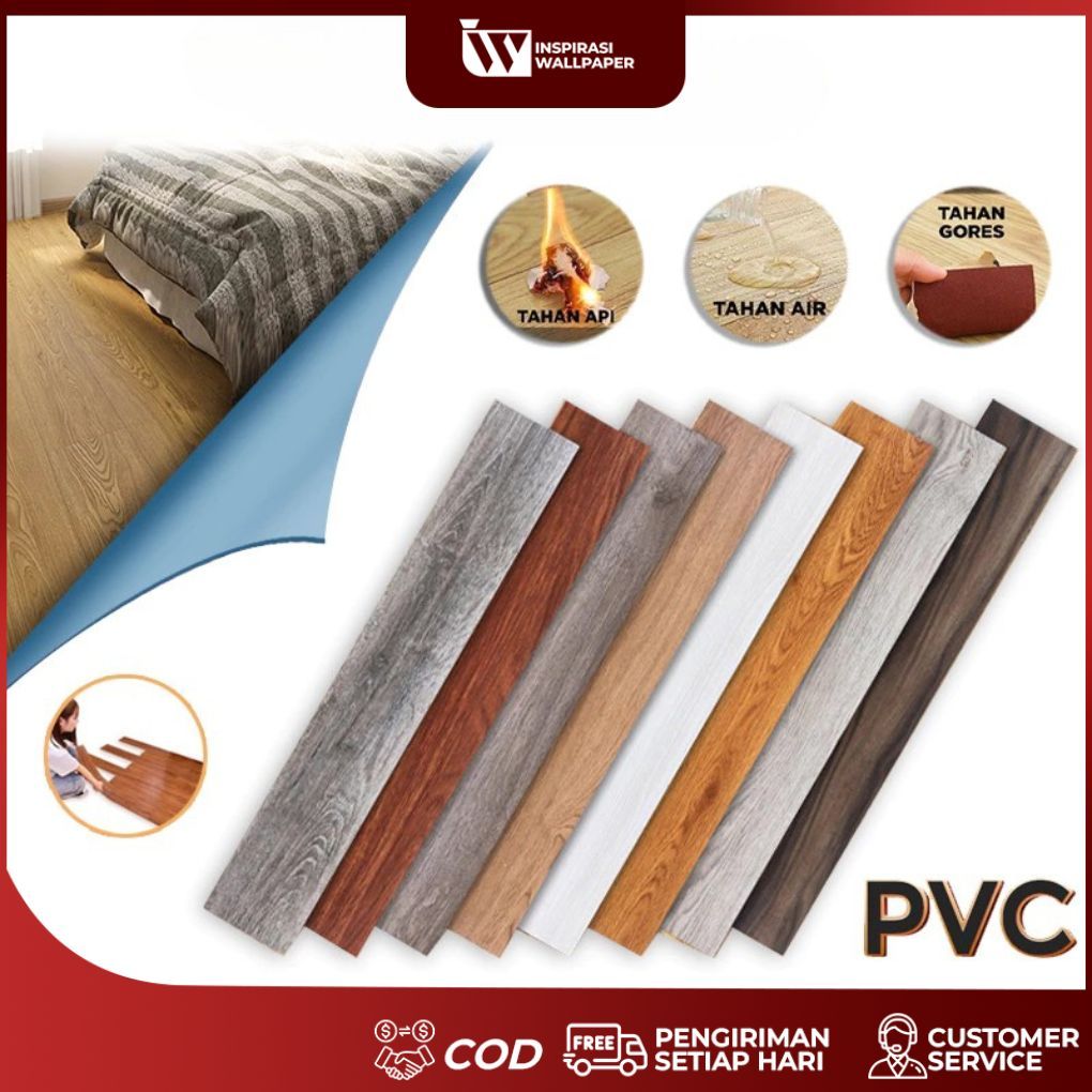 Vinyl Stiker Lantai Kayu 91.4 cm X 15.2 cm Vinyl Lantai Premium Flooring Vinil PVC High Quality Stic