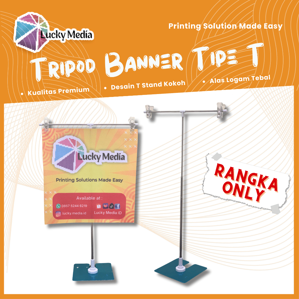 Tripod Banner T Meja Standing Banner Jepit Ukuran Kecil Meja Display Promosi Poster Berdiri Kuat