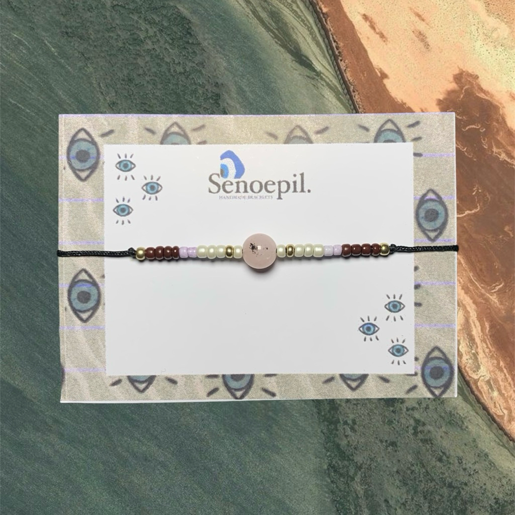 Gelang Bohemian ‘Pink Opal’