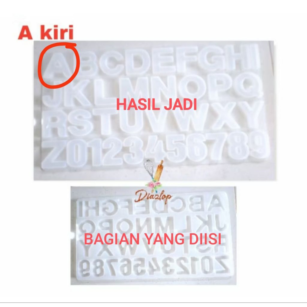 Jaydening Cetakan Silikon Resin Huruf