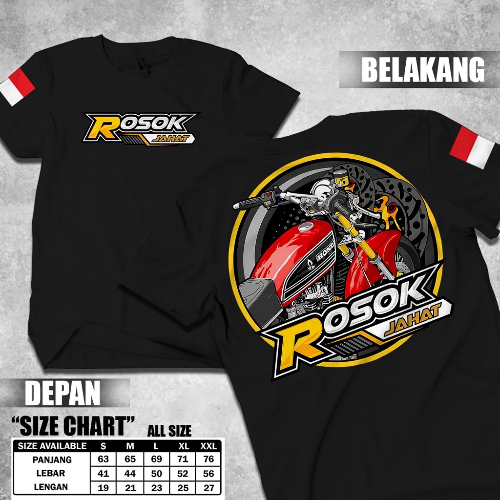 Kaos Racing Rosok Squad Honda Gank CB GL Tshirt Distro Motor Herex Otomotif