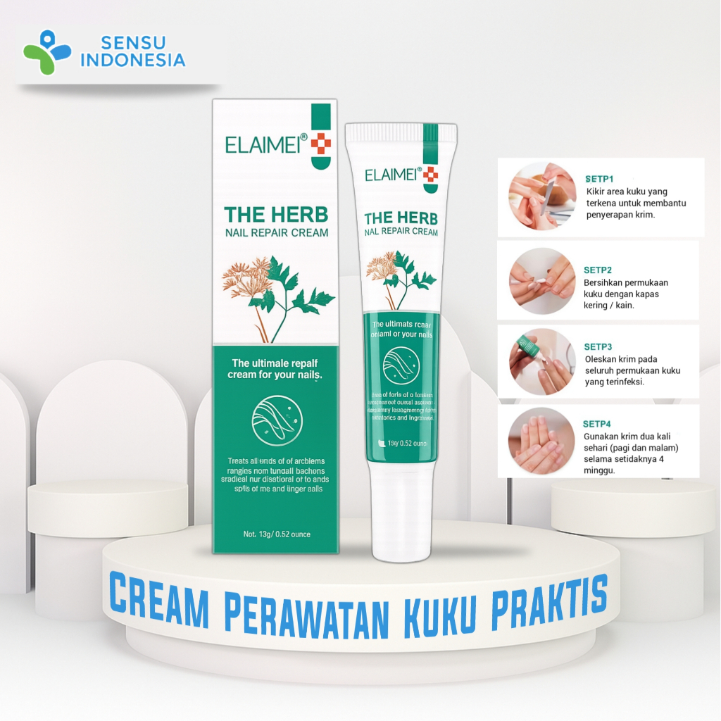 Elaimei Nail Repair Cream 15g – Obat Kuku Herbal untuk Kuku Rusak & Berjamur