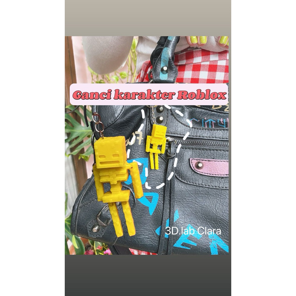 Minecraft skeleton /gantungan tengkorak- Gantungan Kunci  - Keychain Roblox Ganci Tas - HP - Aksesor