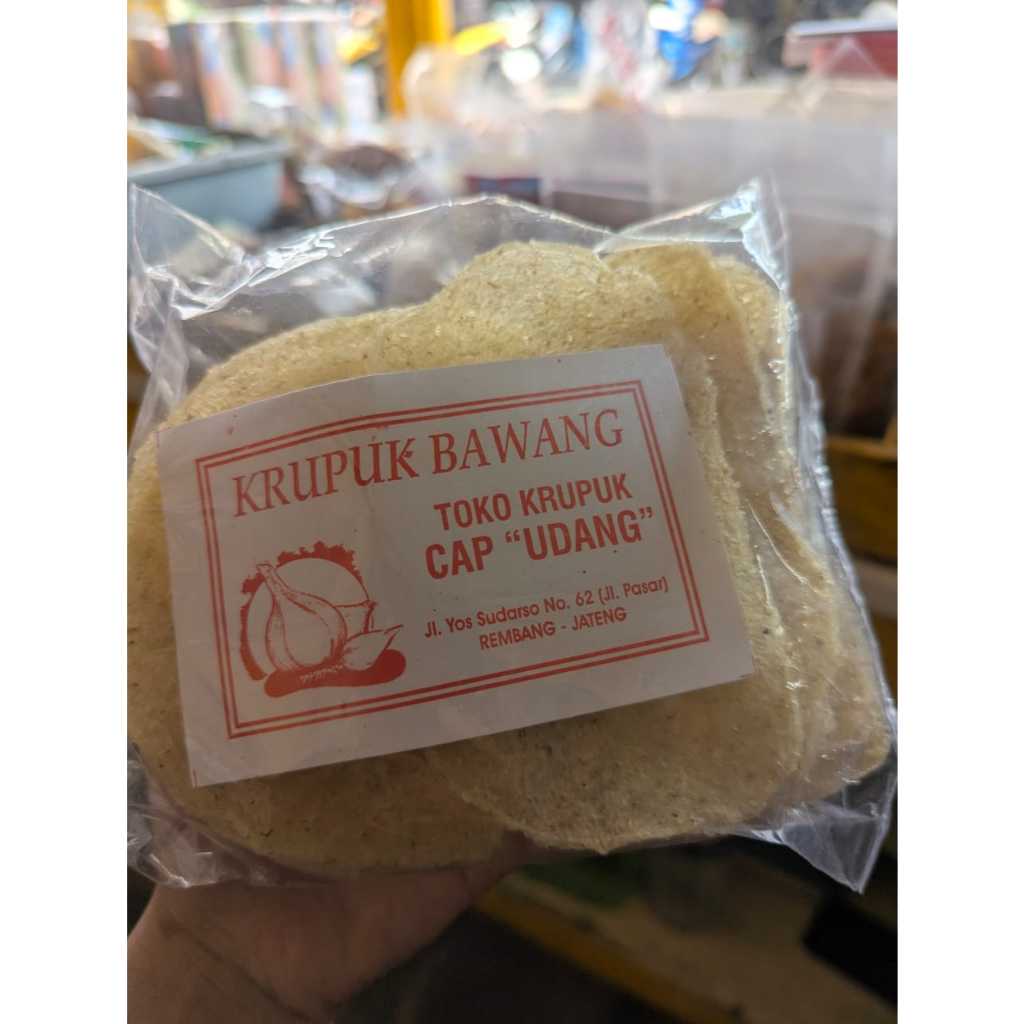 CAP UDANG - Kerupuk Gendar Bawang Mentah Cap Udang 200 gr - Kerupuk Gendar Bawang setengah lingkaran