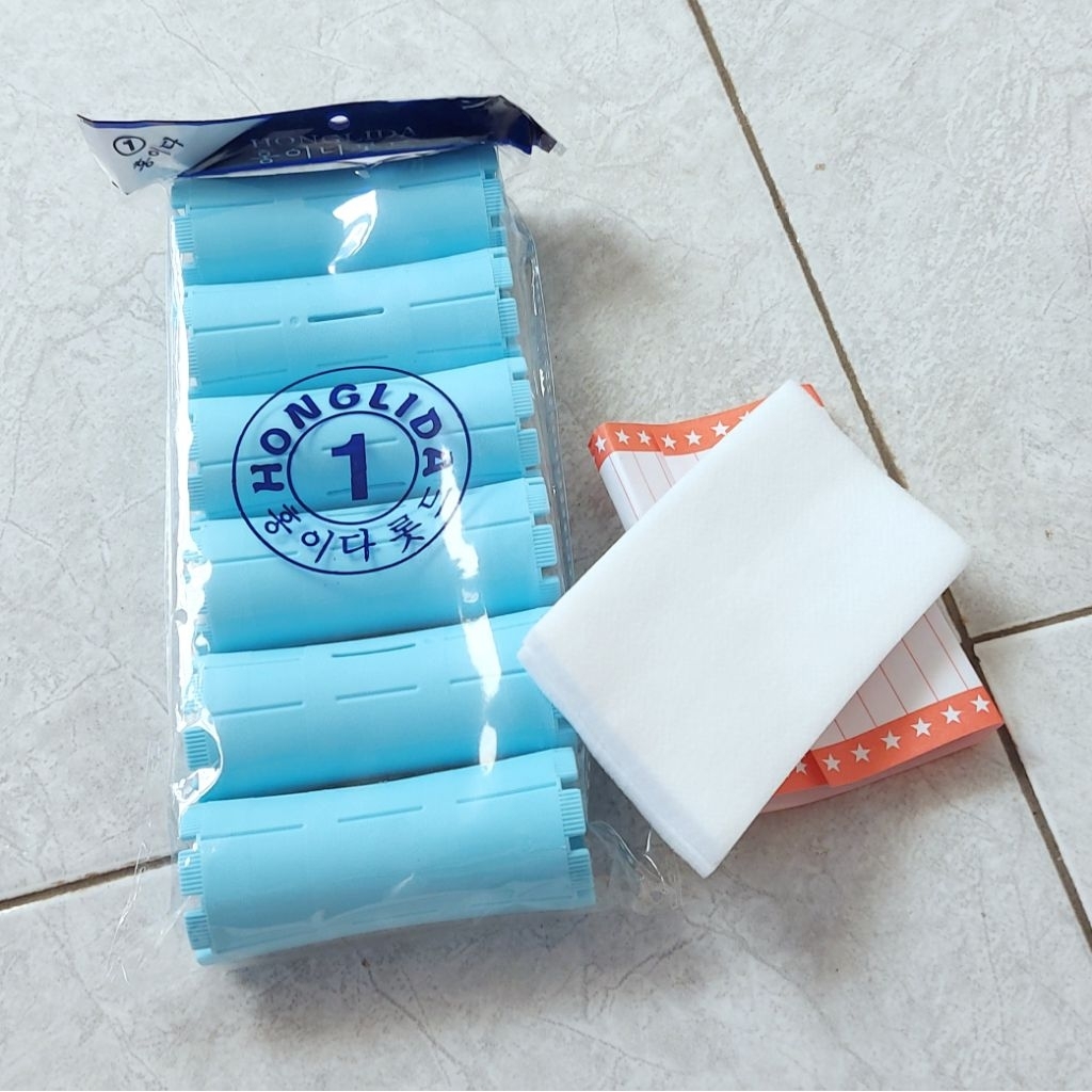 New 1 set isi 6 rol Rotto Cold Perm bahan plastik / bonus 34 lembar kertas keriting reuseable / alat