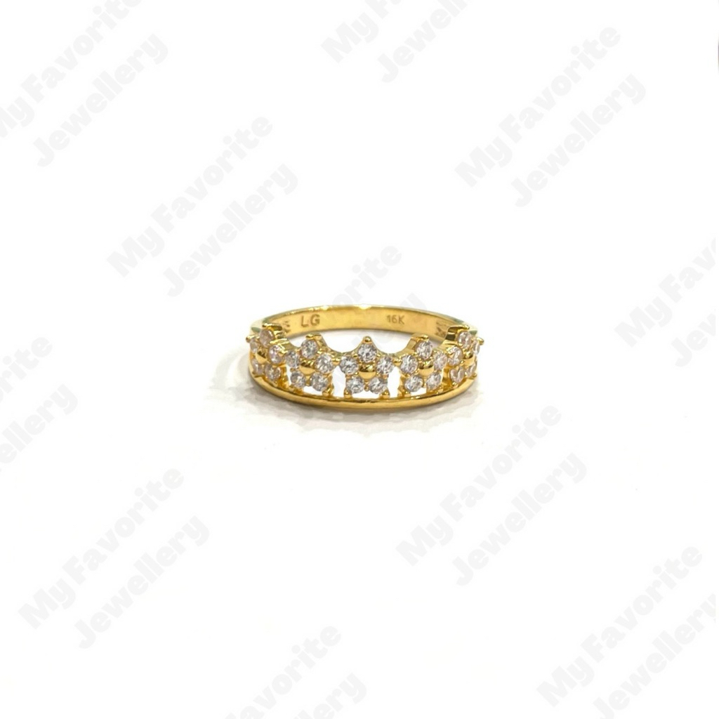 Cincin AD Bintang Layer Uk13.5 Emas Asli Kadar 700