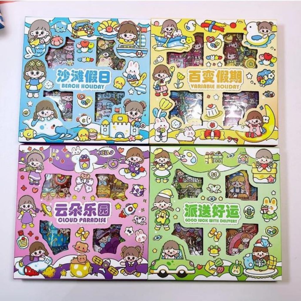 Sticker Momo isi 100 Lembar Waterproof Stiker Momo 4 Warna Stiker Momo Cici Chiikawa Stiker Murah Pa