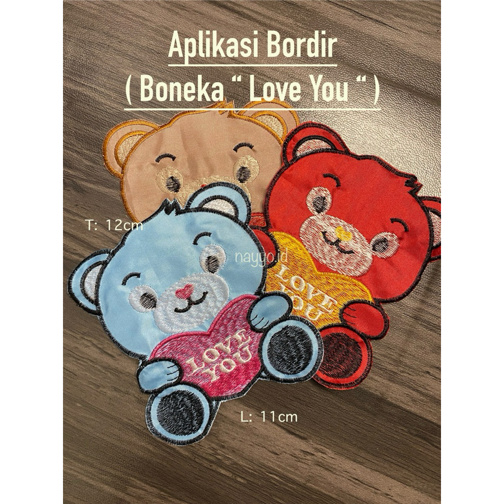 Aplikasi bordir Boneka “Love you“