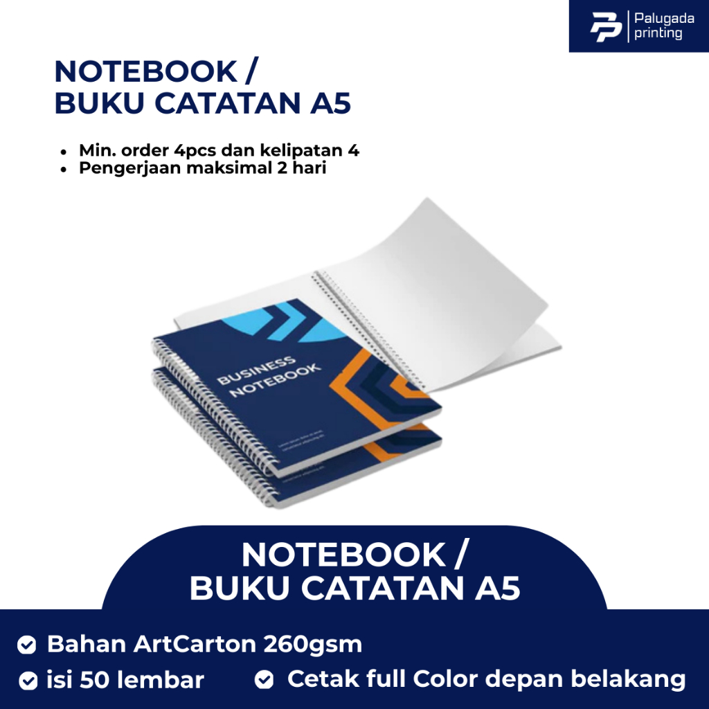 

Cetak Notebook/Blocknotes/Notepad A5 Custom