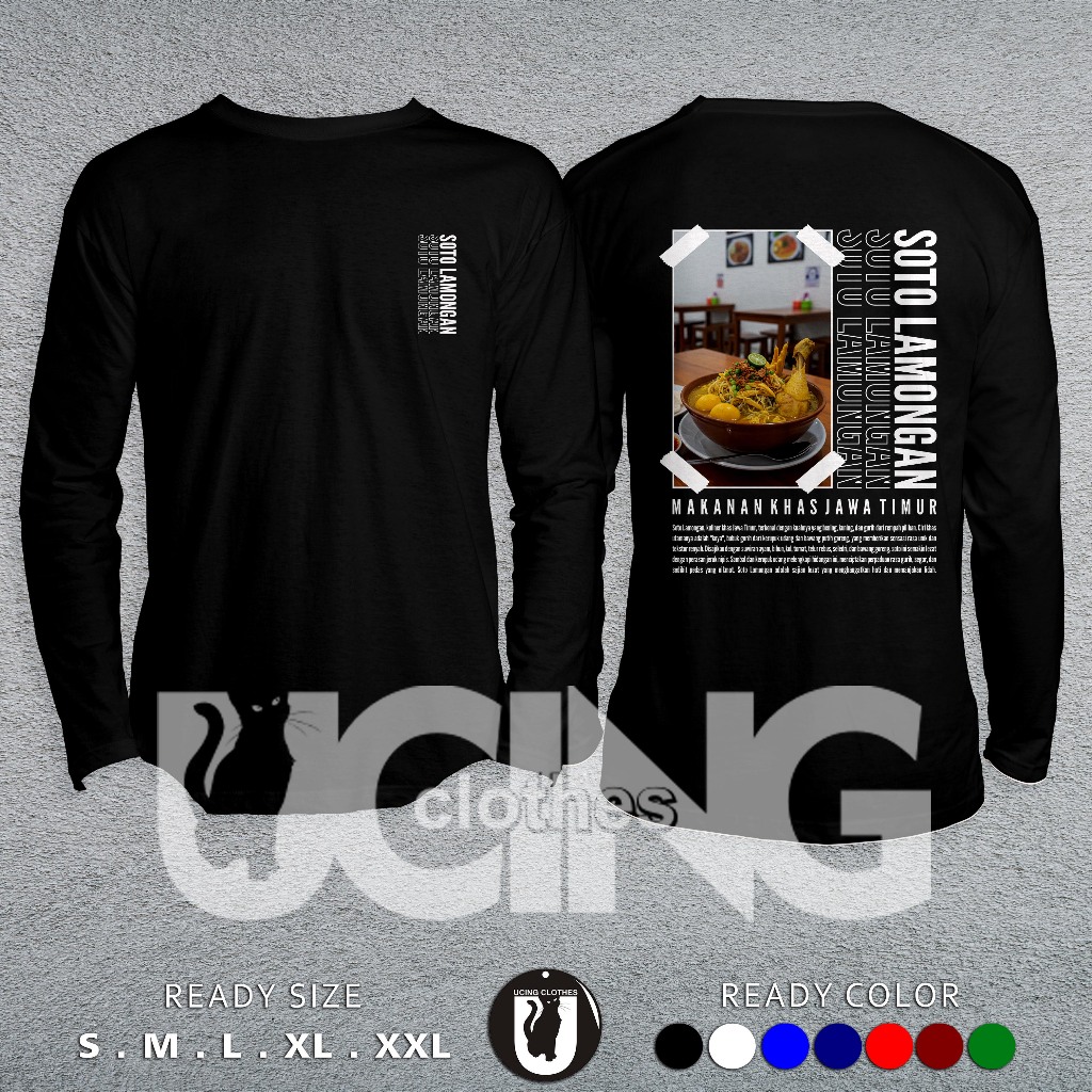Kaos Baju Soto Lamongan Makanan Khas Jawa Timur Lengan Panjang Kaos Distro