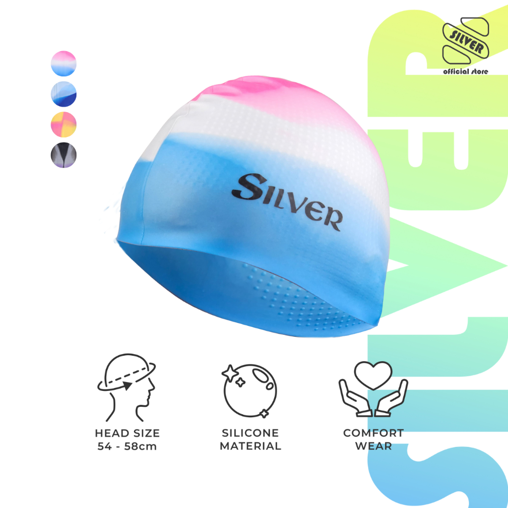 SILVER Topi Renang Dewasa Silikon Adult Silicone Swimcap - 17008.002