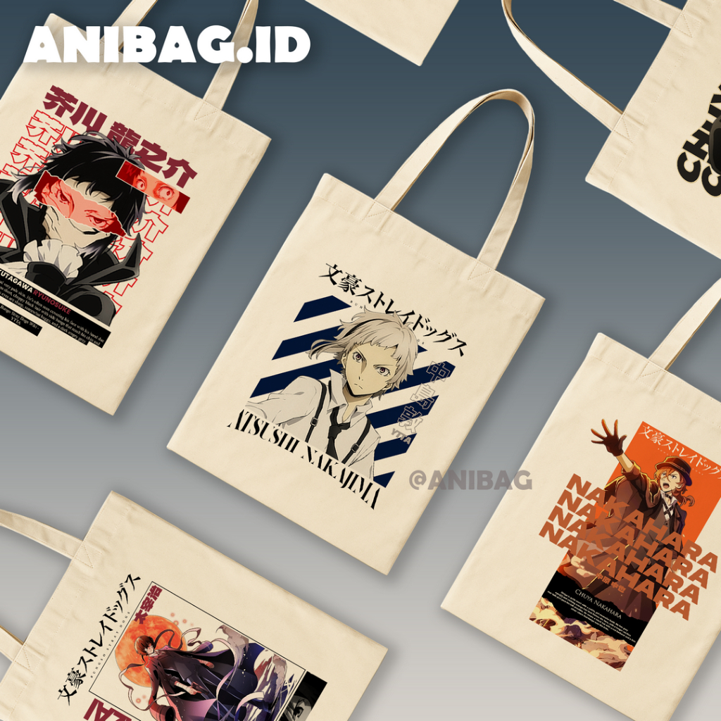 Totebag Anime Bungou Stray Dogs Seri 1 - Tas Blacu Kanvas Unik & Aesthetic untuk Daily Atsumu Akutag