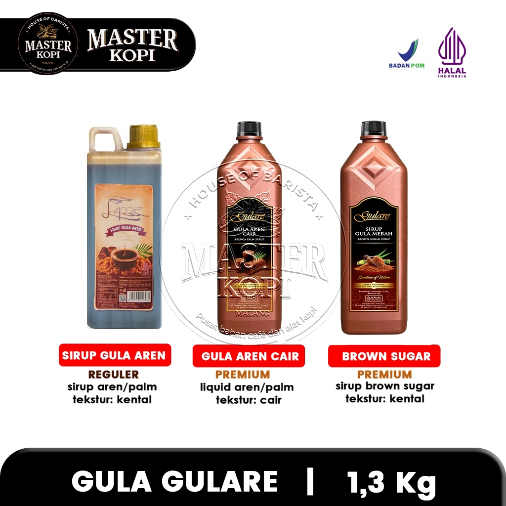 Gulare Gula Aren Cair / Palm Sugar Syrup / Brown Sugar Syrup  Jerigen 1.3 Kg