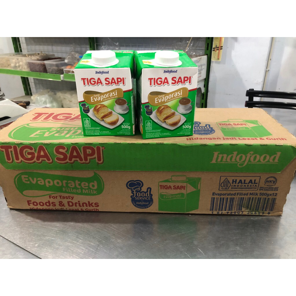 susu evaporasi tiga sapi 1karton (isi 12)