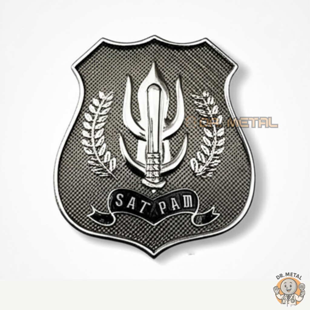 Pin Logo Kewenangan Satpam Lencana Perlengkapan Atribut Security Material Anti Karat