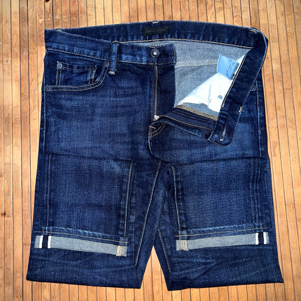 UNIQLO SKINNY TAPERED BLUE STRETCH SELVEDGE JEANS