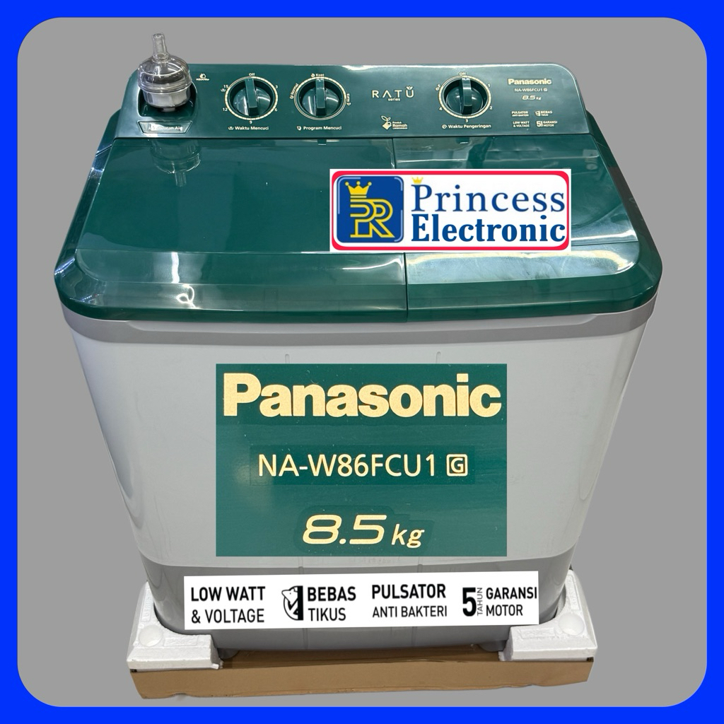Mesin cuci Panasonic 2 Tabung 8.5kg NA W 86FCU1