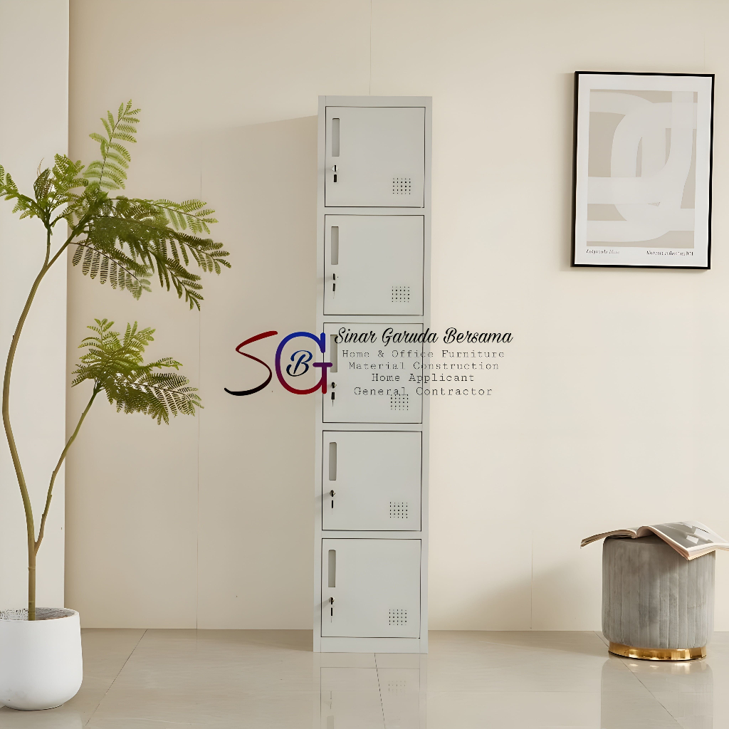 [LOKER BESI] LOKER 5 PINTU BESI MULTIFUNGSI / LOKER BESI FULL KUNCI / LOKER KANTOR / LEMARI ARSIP / 