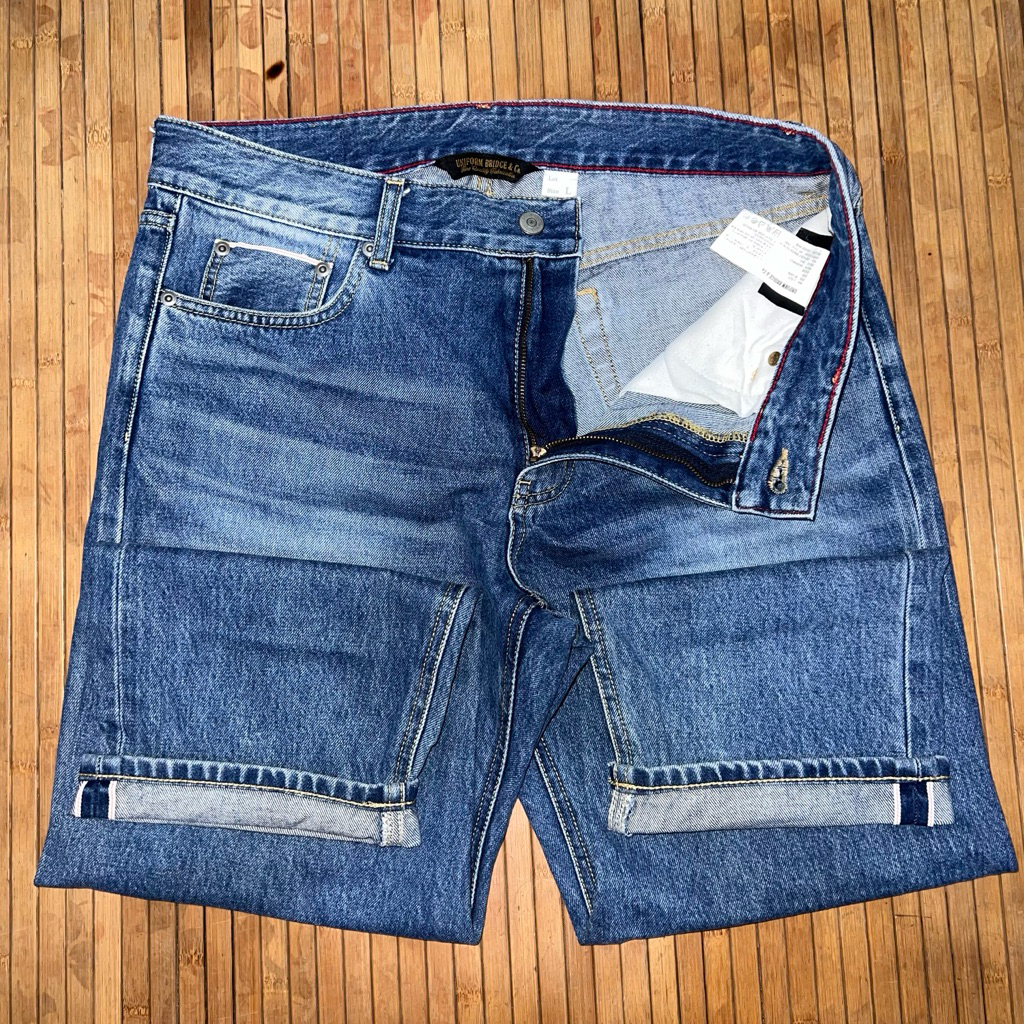 UNIFORM BRIDGE LIGHT BLUE SELVEDGE DENIM JEANS