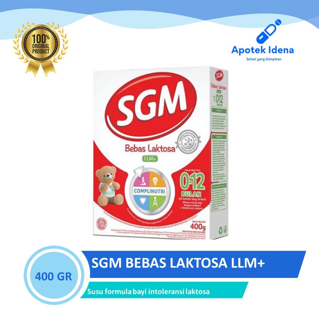 SGM LLM+ BEBAS LAKTOSA 400 GR Susu Formula untuk diare Bayi Usia 0 - 12 Bulan