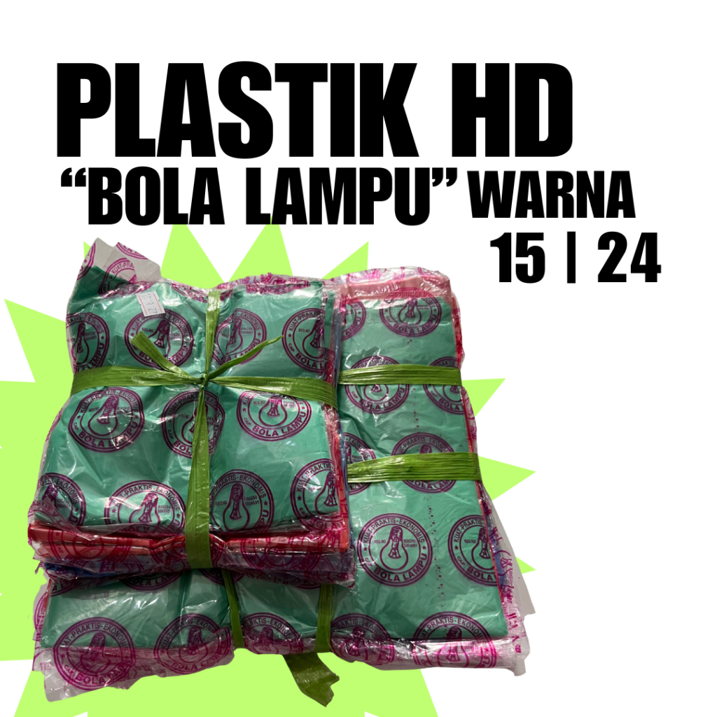 KRESEK BOLA LAMPU UKURAN 15 cm | PLASTIK HD "BOLA LAMPU" WARNA WARNI UKURAN 15 DAN 24 | KRESEK BOLA 