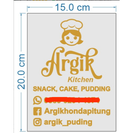 Custom Akrilik Tempel Stiker Standing Tatakan Kayu 20x15cm