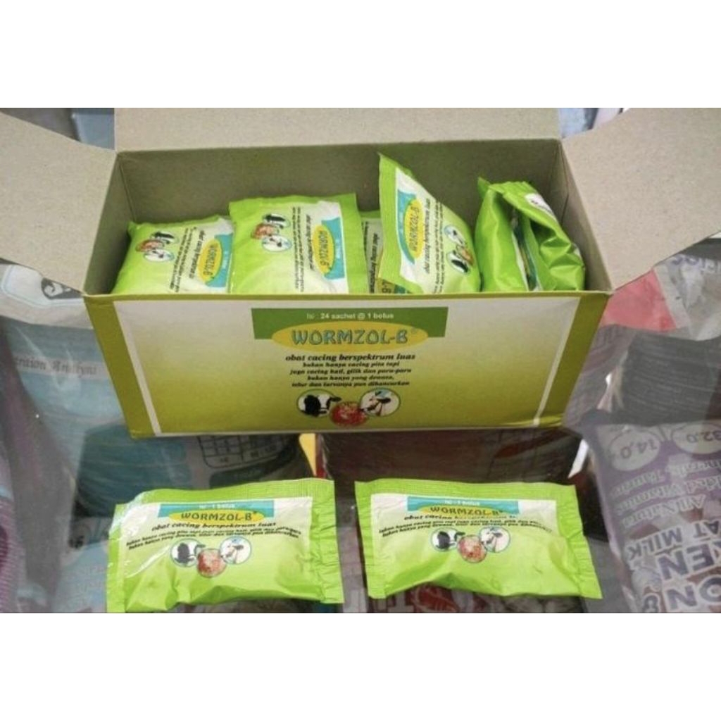 WORMZOL B BOLUS OBAT CACING BERSPEKTRUM LUAS UNTUK SAPI KERBAU ECER