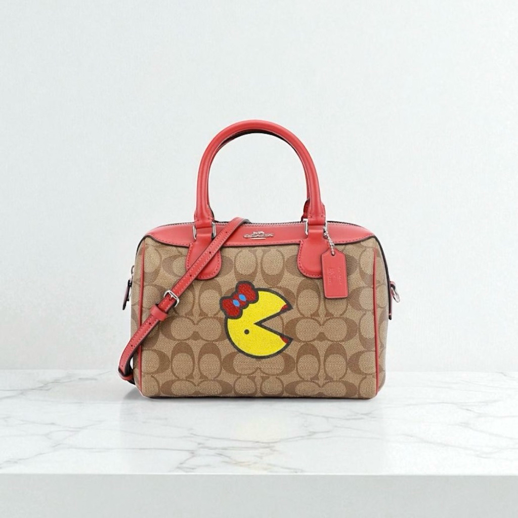 COACH Mini Bennett Signature Satchel Top Handle Crossbody Bag / Handbag Ms Pacman