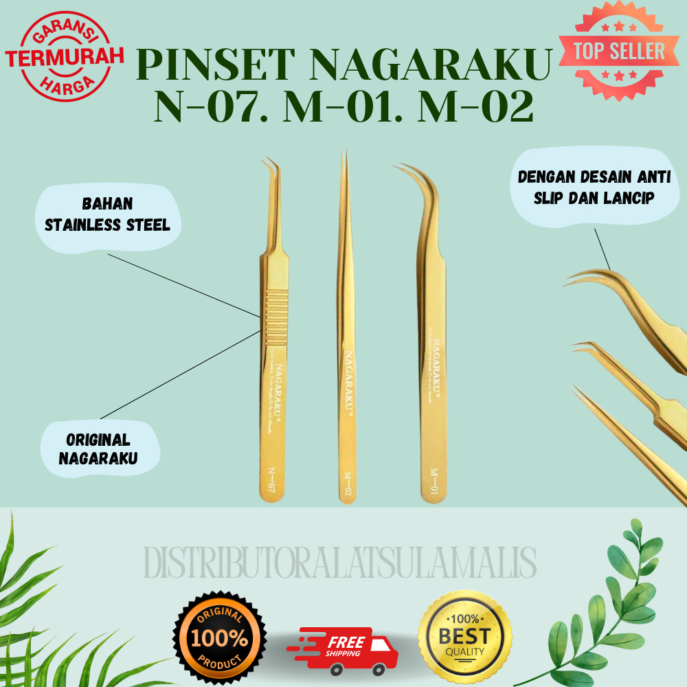 PINSET NAGARAKU ORIGINAL BULUMATA NAGARAKU ORIGINAL / PINSET EYELASH EXTENSION PINSET BULUMATA SAMBU