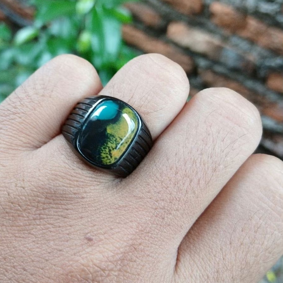 Cincin bacan kembang kotak natural elegan