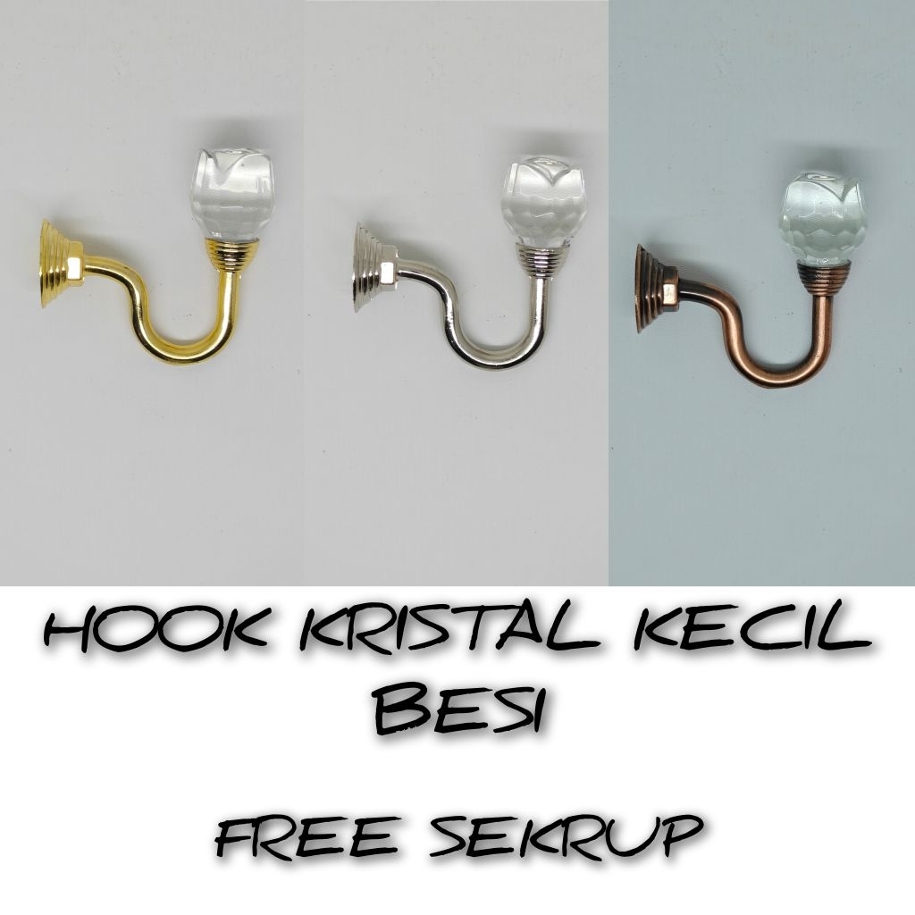 Hook gorden KRISTAL KECIL BESI huk gordyn pengait tali hordeng cantolan gordeng