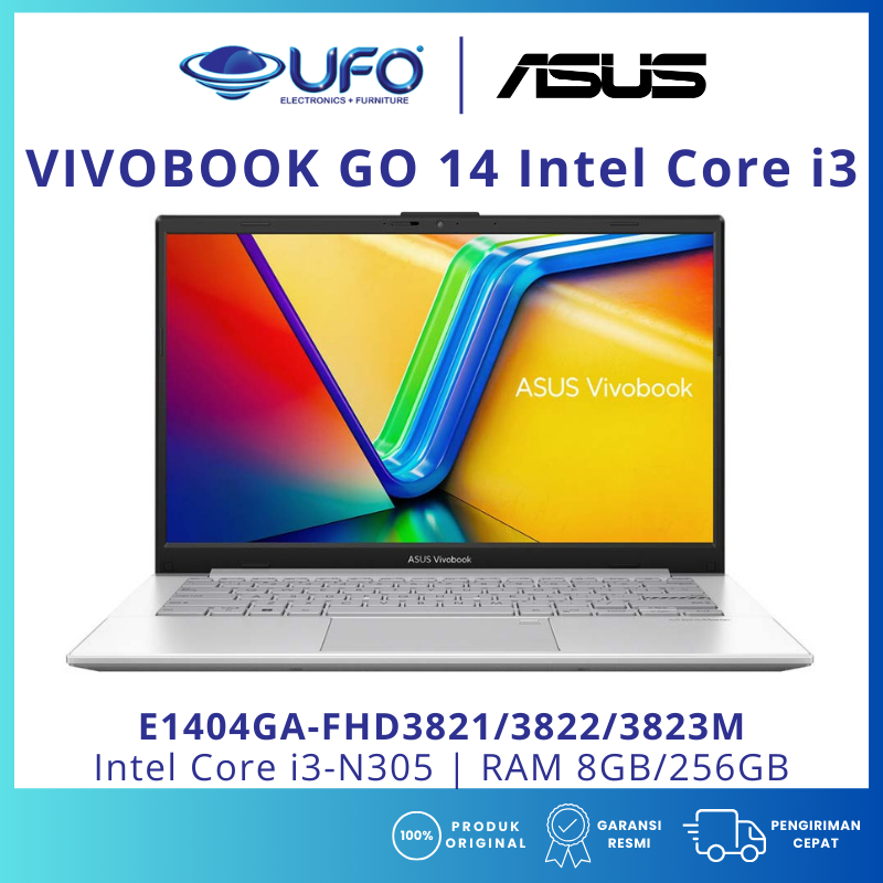 LAPTOP ASUS 14" VIVOBOOK GO 14 E1404GA-FHD3821/3822/3823M Intel Core i3 RAM8GB 256GB SSD WINDOWS 11