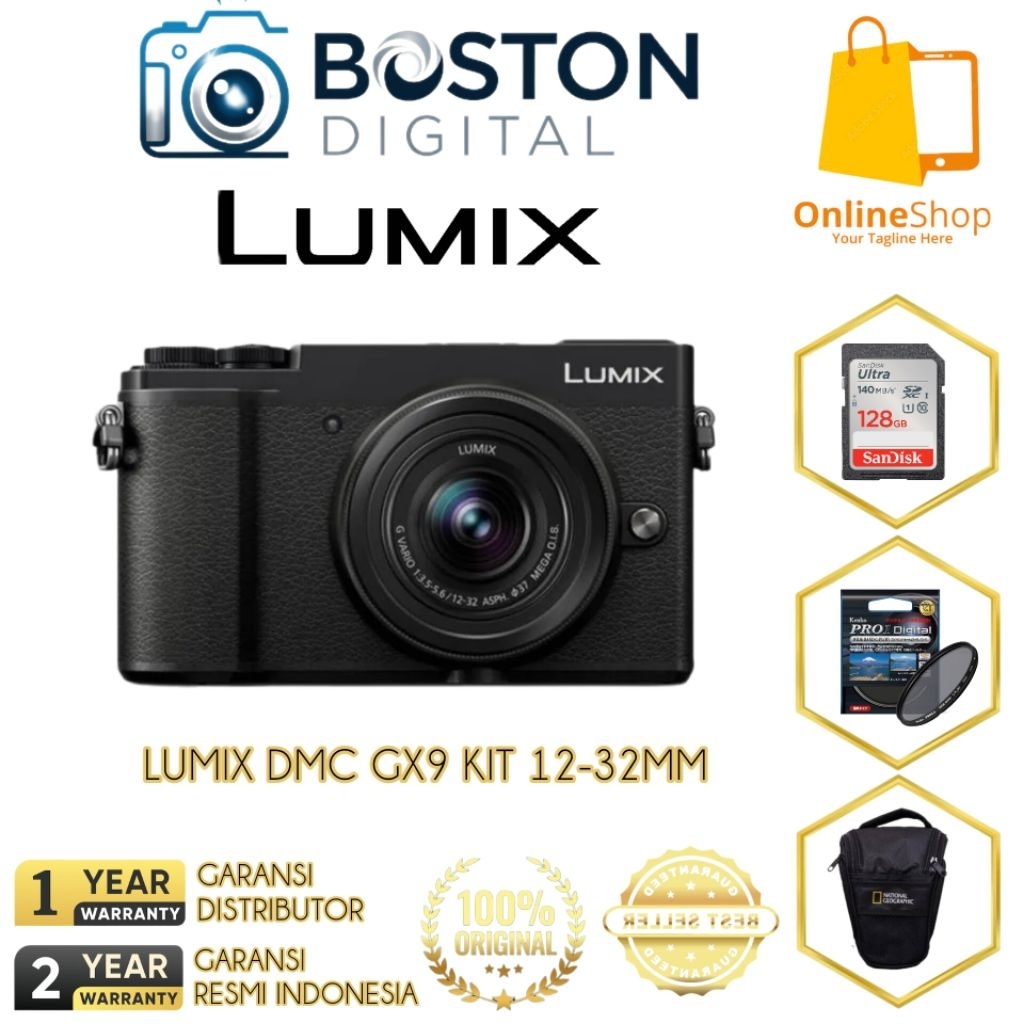 LUMIX DMC GX9 KIT 12-32MM / KAMERA PANASONIC LUMIX DMC GX9 KIT 12-32MM / GX9 LENSA KIT 12-32MM
