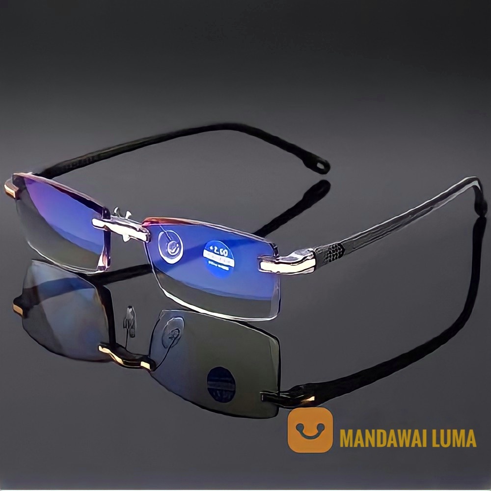 KACAMATA BACA BLUERAY ANTIRADIASI DOUBLE LENSA PLUS KACAMATA PLUS 2 FUNGSI KACAMATA RABUN DEKAT