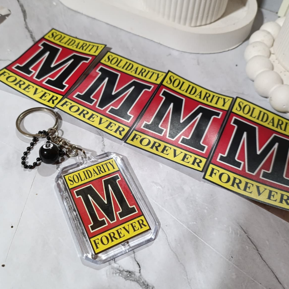 [ Paket 1 ] 4 Stiker M solver + 1 Gantungan kunci M solver teknik mesin teknik engineering