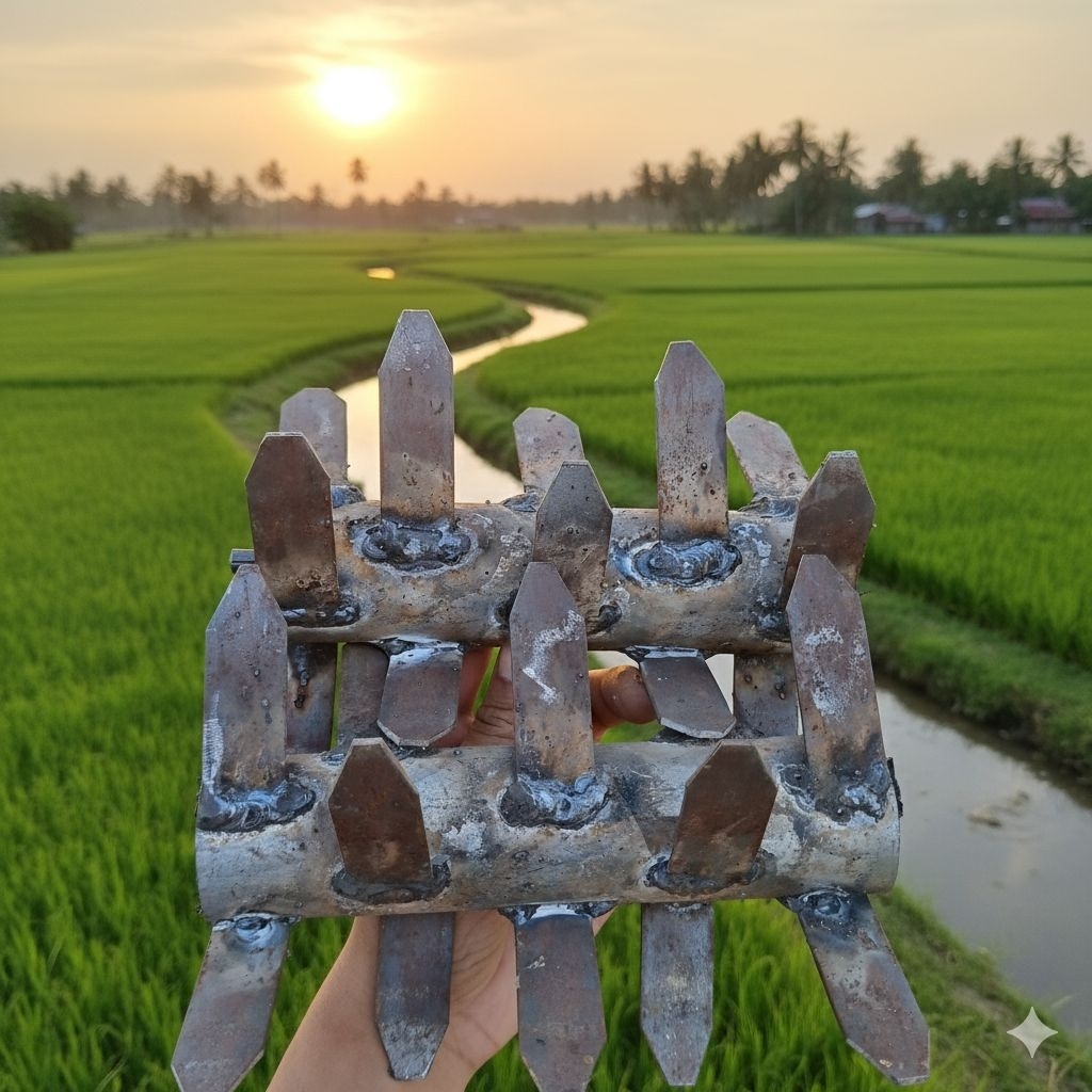 2 roda osrok 19 cm garisan 27 cm Osrok / odrok / gosrok penyiang padi