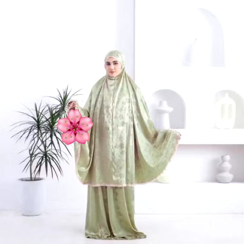 Mukena Silk Jaguar Renda kecil 2in1