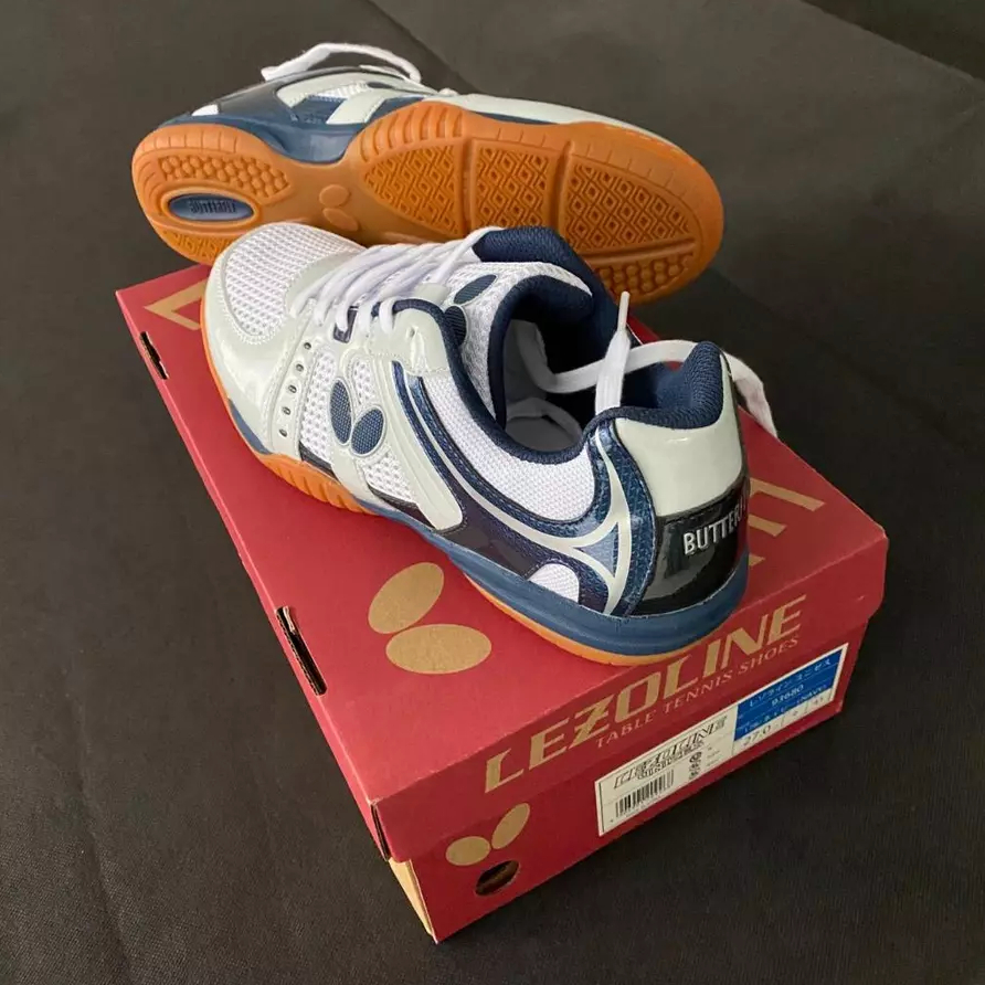 BEKAS Sepatu tenis meja BUTTEFLY ORIGINAL Lezoline Unizes White Navy size 43