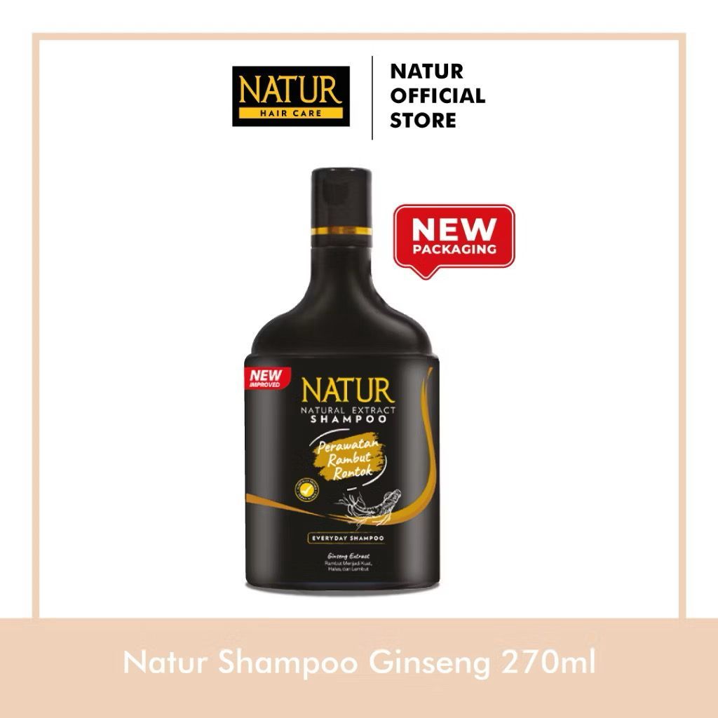 Natur Shampoo Extract Ginseng 270 ml - Shampo Sampo untuk Rambut Rontok / Anti Hair Fall Natur