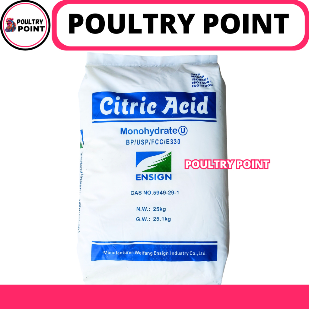 CITRIC ACID 25 KG (1 SAK) MONOHYDRATE - FOOD GRADE - Sitrun Citrun Makanan Asam Sitrat Citric Acid