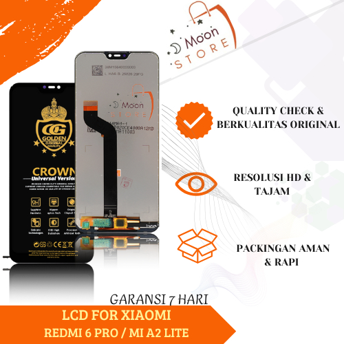 LCD XIAOMI REDMI 6 PRO / TOUCHSCREEN REDMI 6 PRO / MI A2 LITE ORIGINAL FULLSET COMPLETE