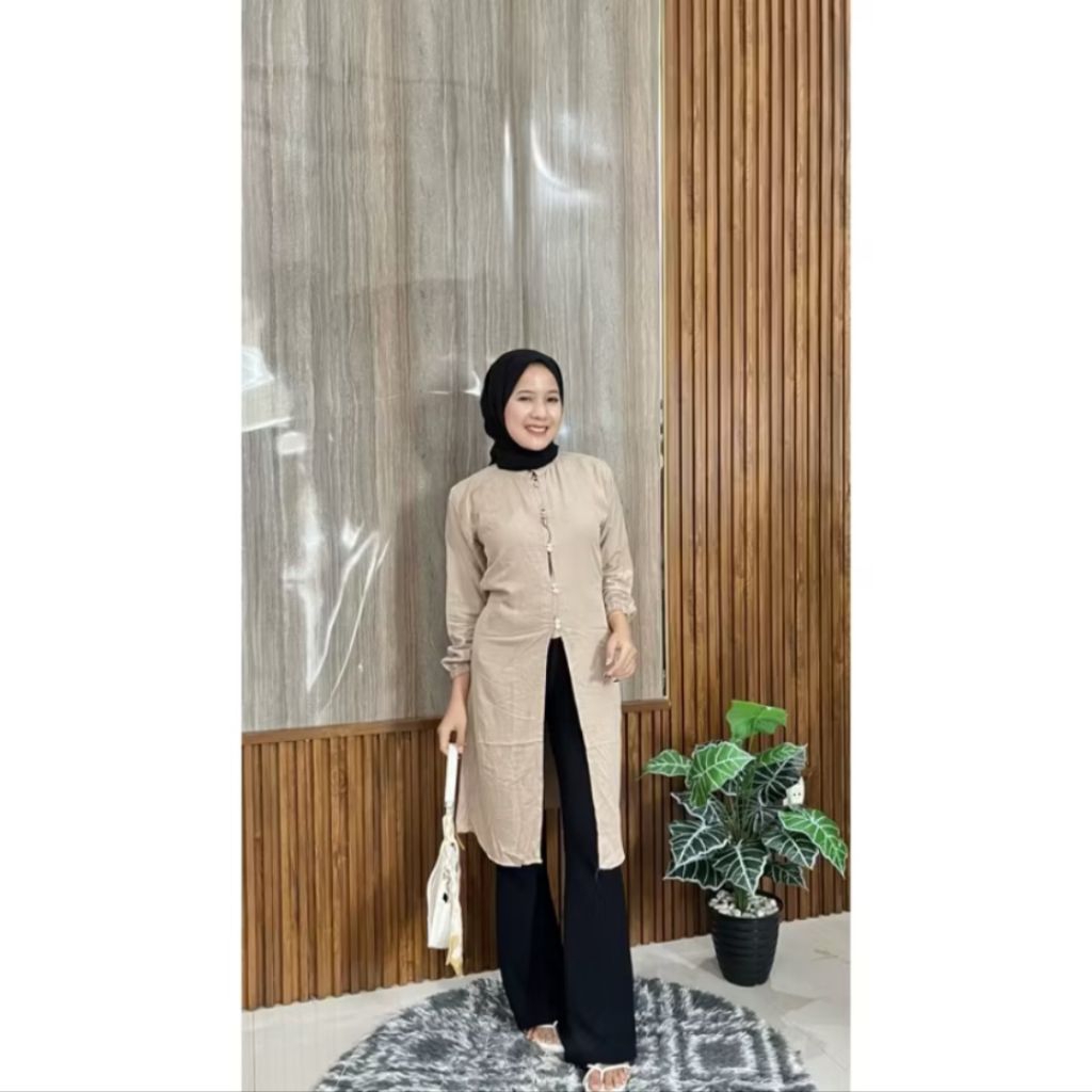 Mayla Tunik Panjang Wanita Bahan Rayon Twill Premium Original