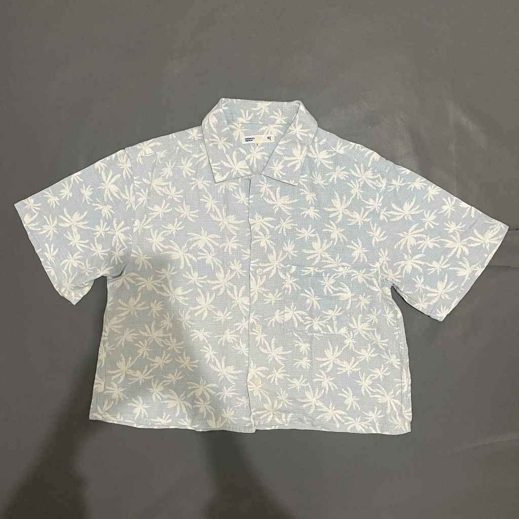 DEWASA A216 (SEVENDAYS ORI, PRELOVED) Baju Kemeja Atasan Crop Top Oversized Leher Kerah Kancing Depa