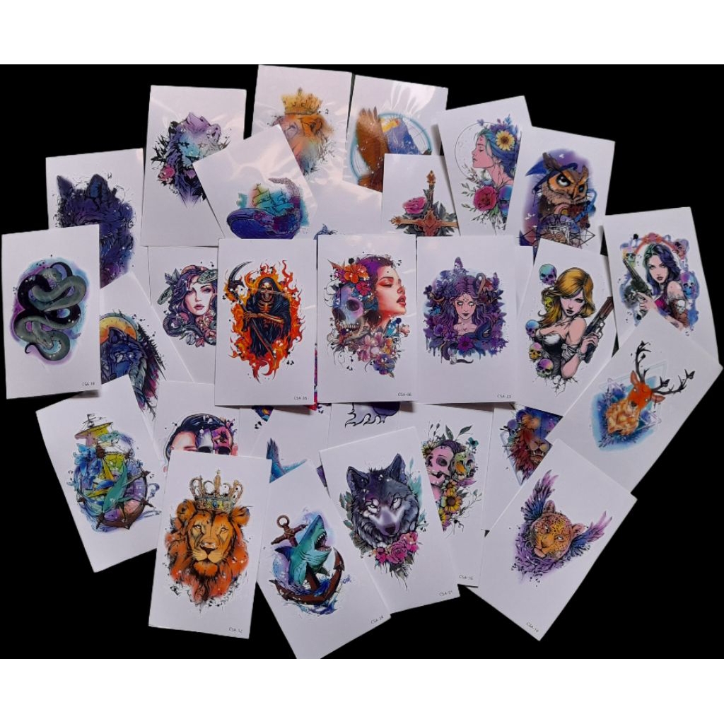 STIKER TATTO > TATTO TEMPORER > Seni tatto tempel gambar 3d new full colors