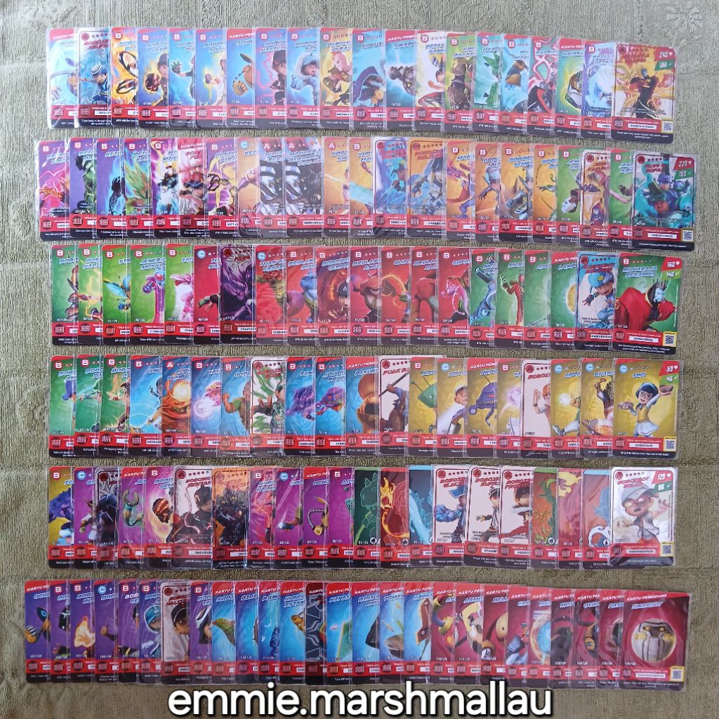 Compelete Full Set 130 Berbeda Kartu Choki Choki Boboiboy Galaxy Monsta Card