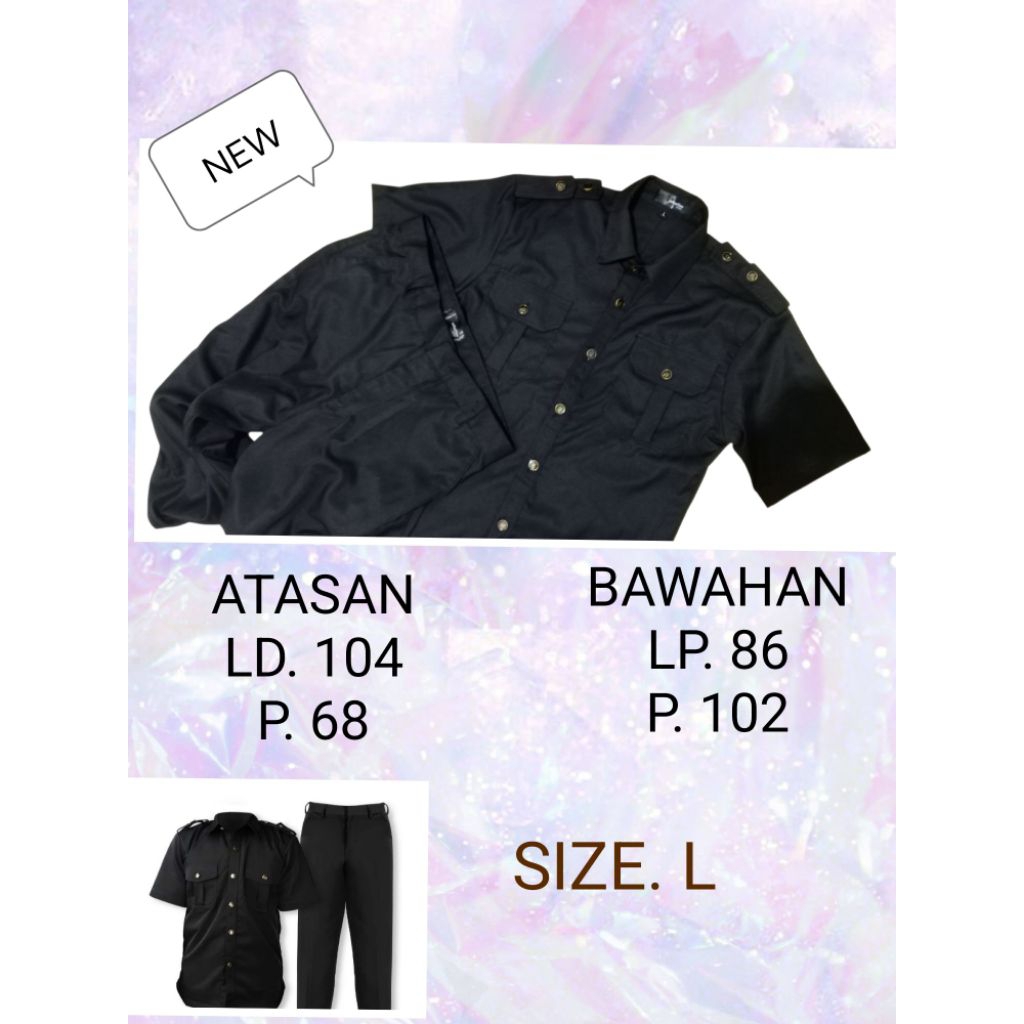 Seragam Safari Hitam/ Setelah Safari Satpam.