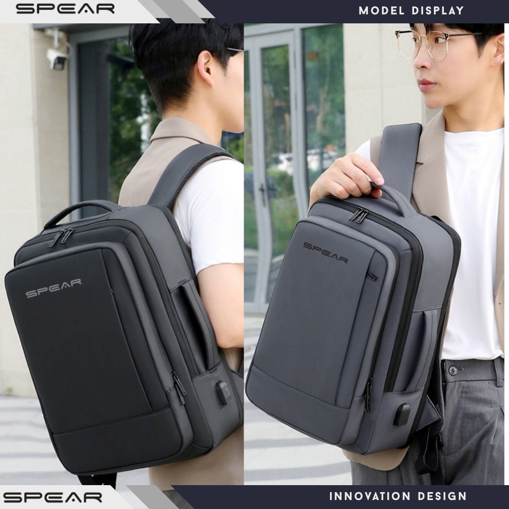 TERBARU SPEAR Backpack Tas Ransel Laptop Jumbo Expanding Pria Golden Tas Traveling Ransel USB